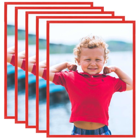 vidaXL Marcos de foto collage de pared o mesa 5uds rojo MDF 50x60 cm
