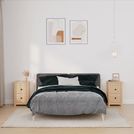 vidaXL Mesitas de noche 2 uds madera maciza de pino 40x35x61,5 cm