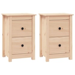 vidaXL Mesitas de noche 2 uds madera maciza de pino 40x35x61,5 cm