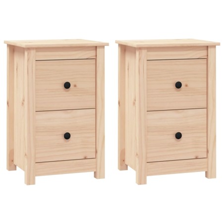vidaXL Mesitas de noche 2 uds madera maciza de pino 40x35x61,5 cm