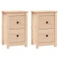 vidaXL Mesitas de noche 2 uds madera maciza de pino 40x35x61,5 cm