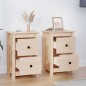 vidaXL Mesitas de noche 2 uds madera maciza de pino 40x35x61,5 cm