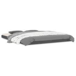 vidaXL Estructura de cama de madera maciza de pino gris 160x200 cm