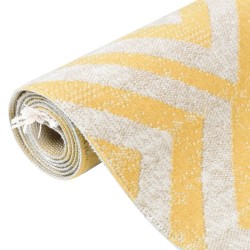vidaXL Alfombra de exterior tejido plano amarillo y beige 115x170 cm