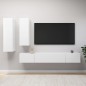 vidaXL Set de muebles de salón TV 4 piezas madera de ingeniería blanco vidaXL Set de muebles de salón TV 4 piezas madera de ingeniería blanco