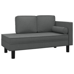 vidaXL Sofá diván con cojines y almohada tela gris oscuro