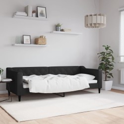 vidaXL Sofá cama tela negro 80x200 cm