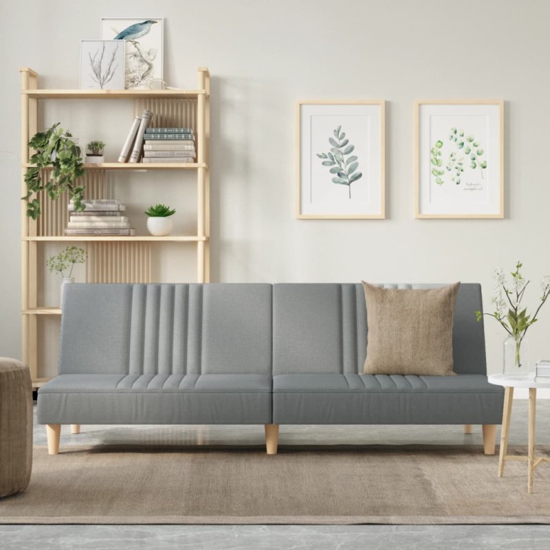 vidaXL Sofá cama tela gris claro