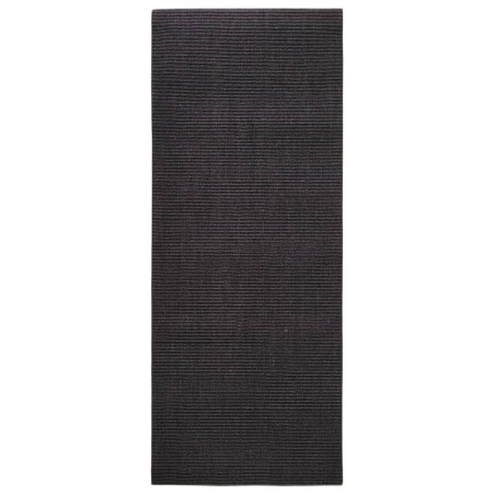vidaXL Alfombra de sisal natural negro 100x250 cm