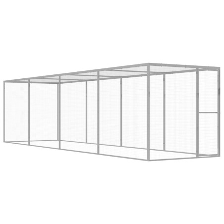 vidaXL Jaula para gatos acero galvanizado 6x1,5x1,5 m
