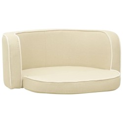 vidaXL Sofá plegable para perro cojín lavable de lino crema 76x71x30cm