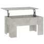 vidaXL Mesa de centro madera contrachapada gris hormigón 79x49x41 cm