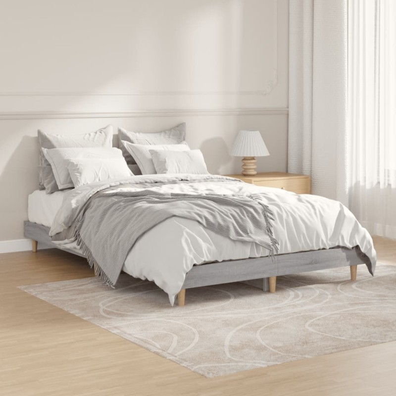 vidaXL Estructura de cama madera contrachapada gris Sonoma 120x190 cm vidaXL Estructura de cama madera contrachapada gris Sonoma 120x190 cm