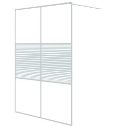 vidaXL Mampara de ducha vidrio ESG transparente blanco 140x195 cm