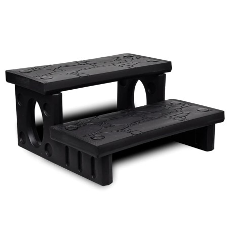 vidaXL Escalones para bañera de hidromasaje negro