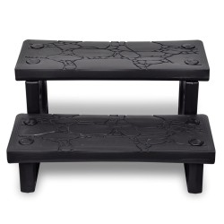 vidaXL Escalones para bañera de hidromasaje negro