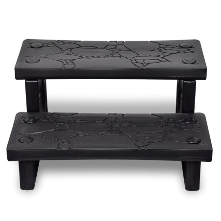 vidaXL Escalones para bañera de hidromasaje negro