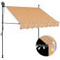 vidaXL Toldo manual retráctil con LED amarillo y azul 100 cm vidaXL Toldo manual retráctil con LED amarillo y azul 100 cm