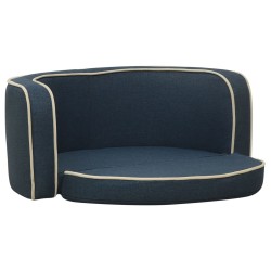 vidaXL Sofá plegable para perro cojín lavable de lino azul 76x71x30cm