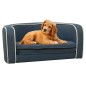 vidaXL Sofá plegable para perro cojín lavable de lino azul 76x71x30cm