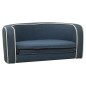 vidaXL Sofá plegable para perro cojín lavable de lino azul 76x71x30cm