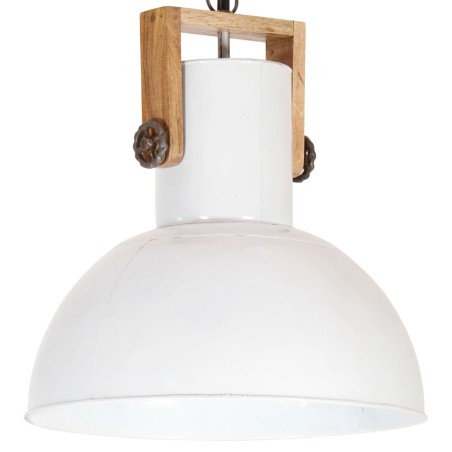 vidaXL Lámpara colgante industrial redonda mango 25 W blanco 42 cm E27