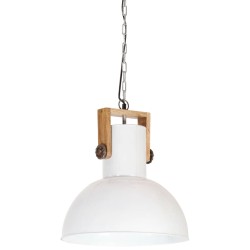 vidaXL Lámpara colgante industrial redonda mango 25 W blanco 42 cm E27