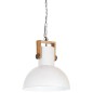 vidaXL Lámpara colgante industrial redonda mango 25 W blanco 42 cm E27 vidaXL Lámpara colgante industrial redonda mango 25 W blanco 42 cm E27