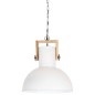 vidaXL Lámpara colgante industrial redonda mango 25 W blanco 42 cm E27 vidaXL Lámpara colgante industrial redonda mango 25 W blanco 42 cm E27
