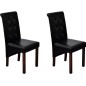 vidaXL Sillas de comedor 2 unidades cuero sintético negro vidaXL Sillas de comedor 2 unidades cuero sintético negro