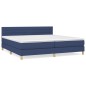 vidaXL Cama box spring con colchón tela azul 200x200 cm vidaXL Cama box spring con colchón tela azul 200x200 cm