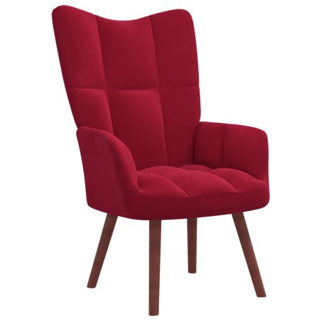 vidaXL Sillón de relax de terciopelo rojo vino tinto