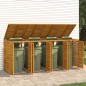 vidaXL Cobertizo para 4 cubos de basura madera acacia 280x89x117cm vidaXL Cobertizo para 4 cubos de basura madera acacia 280x89x117cm