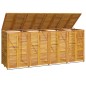 vidaXL Cobertizo para 4 cubos de basura madera acacia 280x89x117cm vidaXL Cobertizo para 4 cubos de basura madera acacia 280x89x117cm