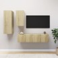 vidaXL Juego de muebles de salón 4 piezas roble Sonoma