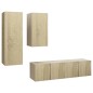 vidaXL Juego de muebles de salón 4 piezas roble Sonoma