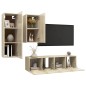 vidaXL Juego de muebles de salón 4 piezas roble Sonoma