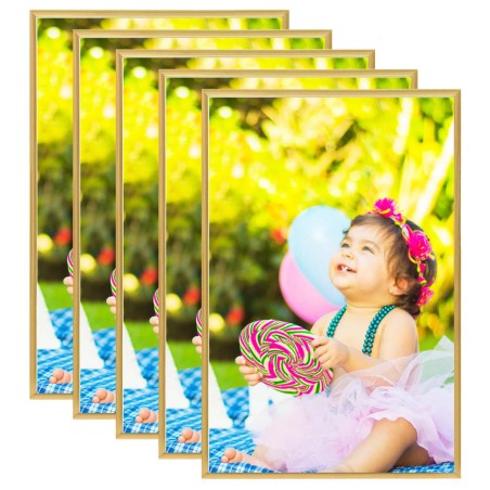 vidaXL Marcos de fotos collage de pared 3 uds dorado MDF 70x90 cm