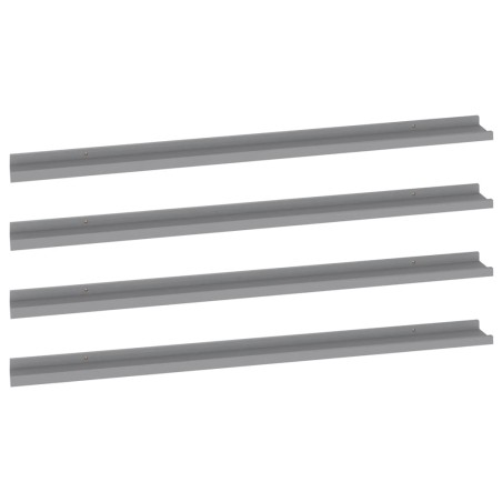 vidaXL Estantes de pared 4 unidades gris 115x9x3 cm