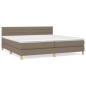 vidaXL Cama box spring con colchón tela gris taupe 200x200 cm vidaXL Cama box spring con colchón tela gris taupe 200x200 cm