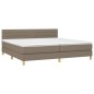 vidaXL Cama box spring con colchón tela gris taupe 200x200 cm vidaXL Cama box spring con colchón tela gris taupe 200x200 cm