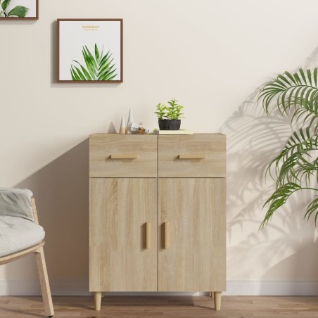 vidaXL Aparador de madera contrachapada roble Sonoma 69,5x34x89 cm