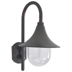 vidaXL Lámpara de pared de jardín aluminio color bronce E27 42 cm