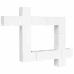 vidaXL Set de muebles de TV 9 pzas madera contrachapada blanco brillo
