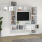 vidaXL Set de muebles de TV 9 pzas madera contrachapada blanco brillo