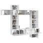 vidaXL Set de muebles de TV 9 pzas madera contrachapada blanco brillo