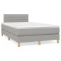 vidaXL Cama box spring con colchón tela gris claro 120x200 cm vidaXL Cama box spring con colchón tela gris claro 120x200 cm