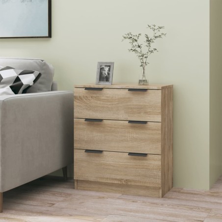 vidaXL Aparador de madera contrachapada color roble Sonoma 60x30x70 cm