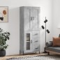 vidaXL Aparador alto madera contrachapada gris hormigón 69,5x34x180 cm vidaXL Aparador alto madera contrachapada gris hormigón 69,5x34x180 cm