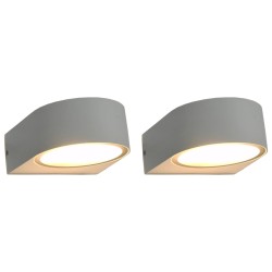 vidaXL Lámparas de pared para jardín 2 uds. redonda blanca 11 W